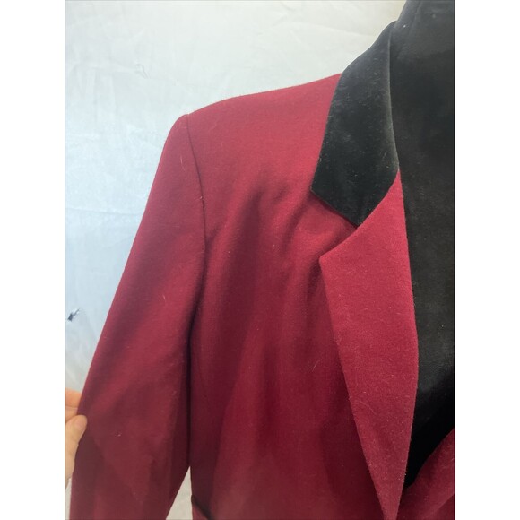 Koret Blazer Jacket Womens Size 18 Red Wool Button Front Lined Vintage - Picture 2 of 9